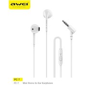 Resim Awei Pc-7/pc-7t Telli Kontrollü Kulaklık 3.5mm/tipe-c Mikrofonlu Kulak Içi Pc-7 White 