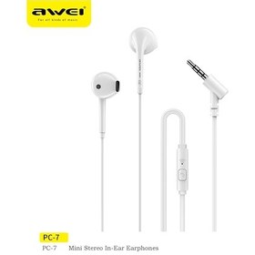 Resim Awei Pc-7/pc-7t Telli Kontrollü Kulaklık 3.5mm/tipe-c Mikrofonlu Kulak Içi Pc-7 White 