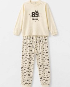 Resim aden kids %100 pamuk çocuk uzun kollu ince pijama takımı 