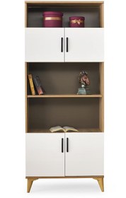 Resim Kumsal Dolaplı 5 Raflı Kitaplık 80x30x195cm 