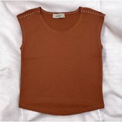 Resim DİVİSTA Kadın Karamel Crop Taş Detaylı 