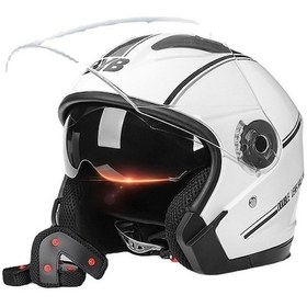 Resim Tcherchi Outdoors Elektrikli Motosiklet Kaskı Beyaz 
