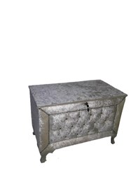 Resim BENGİ TİCARET Çeyiz 13940 SANDIK Kapiton KÜÇÜK 3lü Set KREM Kadife Kumaş İçi Tela El Yapım 