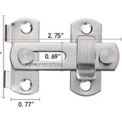 Resim Pazly 4 Adet Gümüş Paslanmaz Çelik Sürgülü Kapı Kilit Seti - 7x5 Cm Şarap Dolabı Ve Mobilyalar İçin Gümüş 