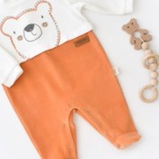 Resim BabyCosy Babycsy Organik Kadife Teddy Patikli Tulum 