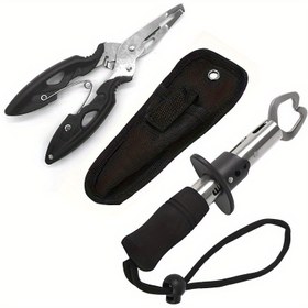 Resim Açık Halka Kesici ve Lanyard ile Paslanmaz Çelik Olta Pense, Olta Kutusu ve Oltaçılar için Temel Olta Ekipmanı, Pas Dirençli Outdoor Spor Ekipmanı 