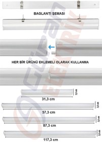 Resim Cata Mutfak Tezgah Aydınlatması-raf Aydınlatması Armatür 90cm Led Anahtarlı Set- Gün Işığı (Fişe Tak Çalıştır Değildir.) 