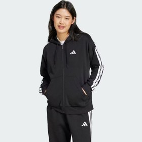 Resim Adidas Essentials 3 Şeritli Polar Kapüşonlu Kadın Eşofman Üstü JE1283 (JE1283) 