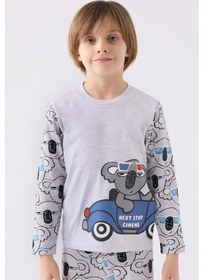 Resim Rolypoly Erkek Çocuk Gri Pijama Takımı 5274-45637 Gri 
