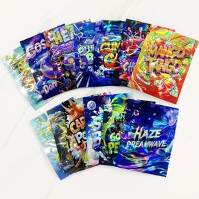 Resim 100 adet Canlı Holografik Zip Kilit Çantaları - 6x8cm, Yeniden Kullanılabilir ve Kokusuna Karşı Plastik Torbalar, Renkli Mylar Çantalar Küçük Eşyalar için Depolama, Zip Kilit Çantaları 