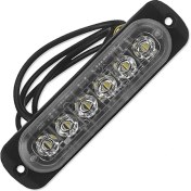 Resim Rhythmic 12V 24V 6led Işık Flaş Acil Araç Araç Uyarı Strobe Yanıp Sönen Beyaz (Yurt Dışından) 