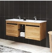 Resim Denko Twin 120 Cm Mdf Ud Banyo Dolabı Alt Modül Ve Lavabo Çok Renkli 