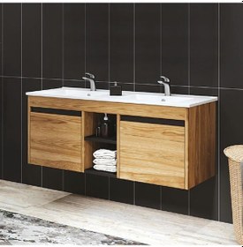 Resim Denko Twin 120 Cm Mdf Ud Banyo Dolabı Alt Modül Ve Lavabo Çok Renkli 
