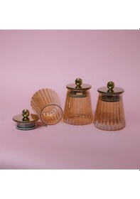 Resim Rose Deluxe Cam 3'lü Baharat Takımı Amber 