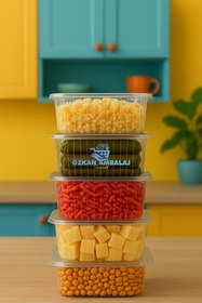 Resim Özkan Ambalaj Temizlik Kullan At Tek Kullanımlık Plastik Kapaklı Kase Sızdırmaz Kap 500 cc 25 Adet 