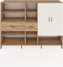 Resim Hyperion Dolap 10 Raflı 2 Çekmeceli 2 Kapaklı 220x44x163 Çam-ayta Çam-aytaşı/çam 