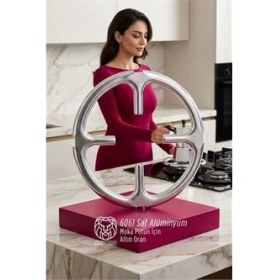 Resim Butik Emily Rosewood Serisi Saf Alüminyum Moka Pot ve Cezve Ocak Küçültücü - Kamp Yardımcısı 