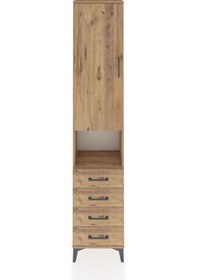 Resim Arges Dolap 4 Raflı 4 Çekmeceli Tek Kapaklı 44x30x221 Çam-çam Atlas Çam 