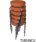 Resim Ankhira Tabure (6 ADET) (MONTELİ GÖNDERİM) Krom Ayaklı, Taytüyü Kumaş, Metal Ahtapot 