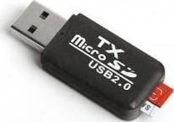 Resim TX UCR204 USB 2.0 MicroSD Kart Okuyucu - Siyah Dark