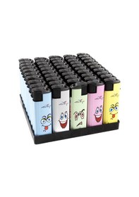 Resim Çakmak Mix 2000 Turbo Emojili Çakmak Rüzgarda Sönmeyen 50'li 