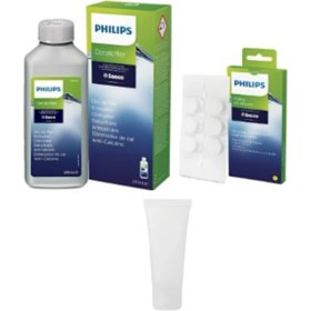 Resim Philips CA6700/10 Espresso Makinesi Kireç Temizleme Solüsyonu, Yağ Çözücü Tablet ve 5gr Gres Yağı 3'lü Set 