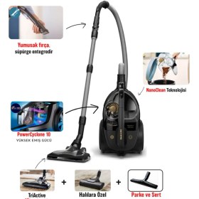 Resim Phılıps Marathon ULTIMATEXB9125TOZ Torbasız Süpürge+ Halı Döver Turbo Başlık +Yedek Filitre Hediyeli 