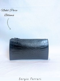 Resim Sergio Ferrari Hakiki Deri Clucth Çanta | Çok Bölmeli Gerçek Deri Erkek El Çantası Cüzdan Clutch Çanta 