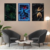 Resim Bitki 3'lü Mdf Tablo Set 