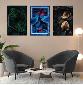 Resim Bitki 3'lü Mdf Tablo Set 