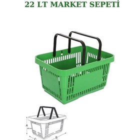 Resim 1 adet 22Litre Market ve Alışveriş Sepeti, Saplı Market Sepeti Y 