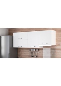 Resim Minar 210 Cm Mutfak Dolabı Beyaz 210-B4-Üst Modül Beyaz 