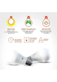 Resim 10 Lu Led Ampul 9w Beyaz Işık E27 6500k 220-240v 