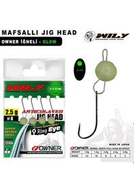 Resim Wily Jig Head Mafsallı Owner İğneli - Glow 2,5 Gr 