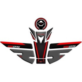 Resim Gp Kompozit Yamaha Mt-25 2015-2019 Uyumlu Tank Pad Seti Siyah-Kır (522060645) 