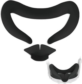 Resim VR Face Cover Compatible with Meta/Oculus Quest 3, Soft Silicone VR Face Cover Lightproof Mask Face Cushion Sweatproof Face Cover Pad Washable Replacement for Quest 3 VR Headset(Black) 