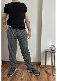 Resim Erkek Pamuklu Cepli İpli Lastikli Bel Pijama Altı Eşofman Antrasit 