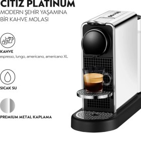 Resim Nespresso C140 Citiz Kahve Makinesi,Platinum 