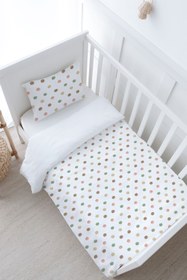 Resim özgürce Bebek Boy Nevresim Takımı, 100x150, Renkli Noktalar, Yumuşak ve Rahat 