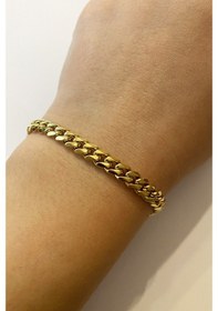 Resim Erkek 6 Mm Zincir Çelik Bileklik Gold 