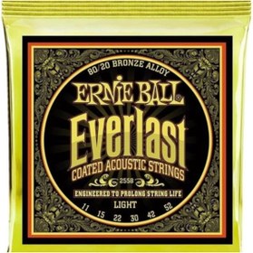 Resim AyrStore Everlast Hafif Kaplamalı 80/20 Bronz Akustik Gitar Telleri, Ölçü 11 52 