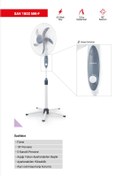 Resim SİMTAŞ Simtaş SAV 1802 MK 18" Vantilatör 65W, 3 Hız Kademeli, Salınımlı 