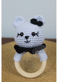 Resim Aleylife Amigurumi Organik Ayıcık Çıngırak Diş Kaşıyıcı 