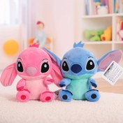 Resim 2 Adet Stitch Peluş Oyuncak - Sevimli Pembe & Mavi Karakter Modelleri, Yumuşak Anime Figürleri, Arkadaşlar İçin Mezuniyet ve Tatil Hediyesi 