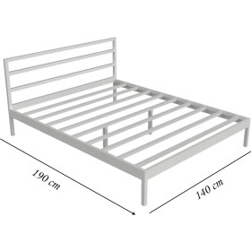 Resim Metalia Çift Kişilik Karyola Beyaz 140 x 190 cm 