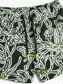 Resim Koton Mayo Beli Bağlamalı Floral Desenli Rahat Kesim File Astarlı Haki Desenli 3skb00040bw 3SKB00040BWD63 Haki 