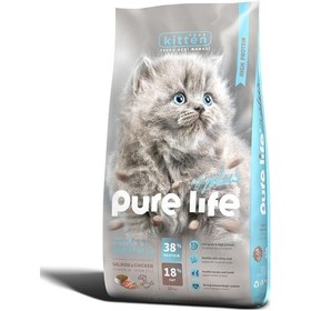 Resim Pure Life Somon ve Tavuk Etli Yavru Kedi Maması 12 KG 