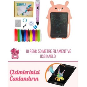 Resim 3dpen Üç Boyutlu Yazıcı Kalem Ve Grafik Yazı Tableti Set Pembe 