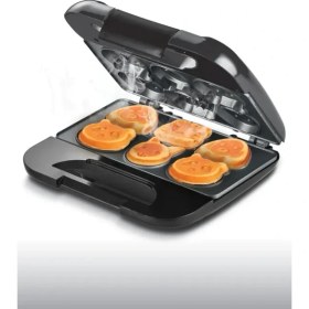 Resim Elektrikli Waffle Makinesi Çocuk Portatif Kırmızı Mutfak Mini Waffle Izgara 