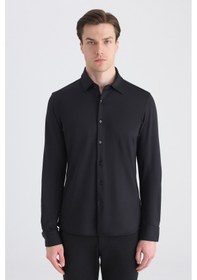 Resim Twn Slim Fit Siyah Örme Gömlek 5ec02ad04259m Çok Renkli 